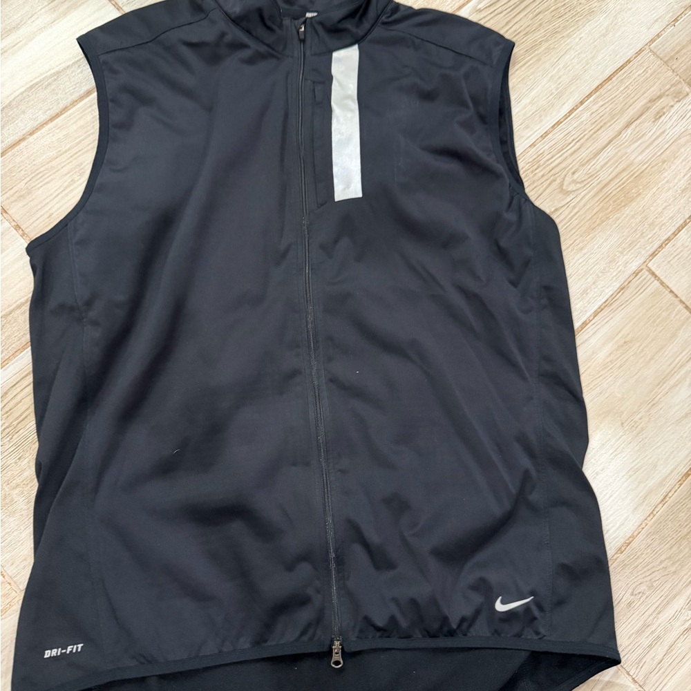 Nike Black Dri-FIT Zip Vest reflective
